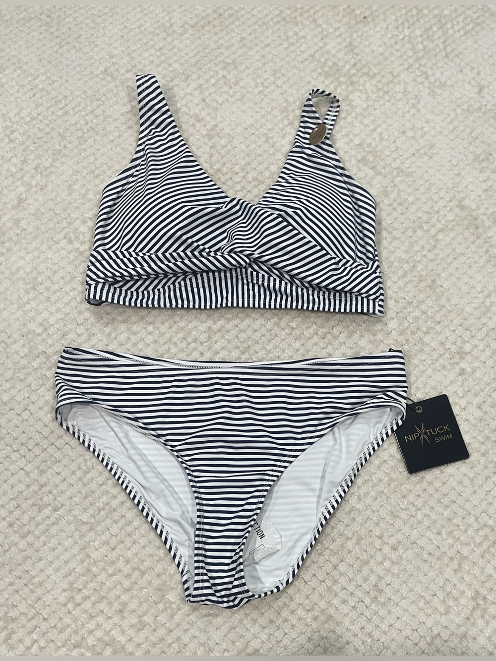 Nip Tuck Swim Sorrento Stripe Two Piece Bikini Set Size US 6 / AU 10 NWT - Picture 2 of 5